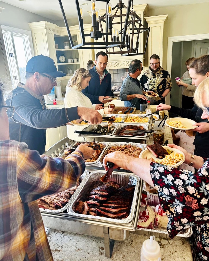 A full Old Line barbecue spread with sides