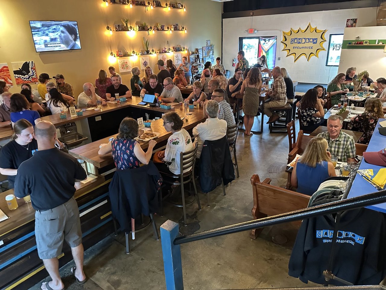 The taproom at Sandbox Brewhouse